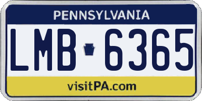 PA license plate LMB6365