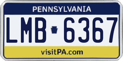 PA license plate LMB6367