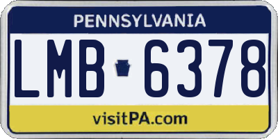 PA license plate LMB6378