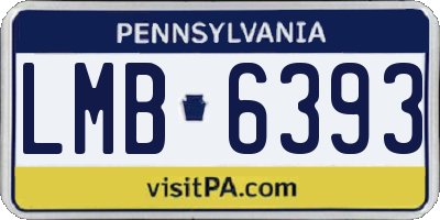 PA license plate LMB6393