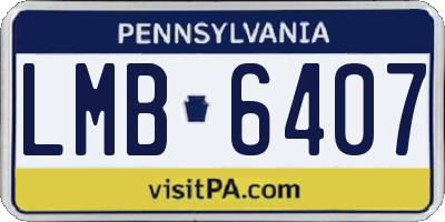 PA license plate LMB6407