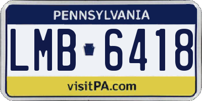 PA license plate LMB6418