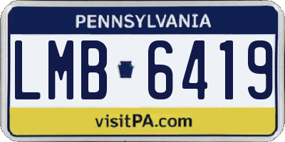 PA license plate LMB6419