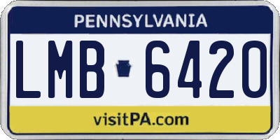 PA license plate LMB6420