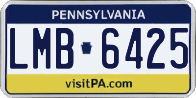 PA license plate LMB6425
