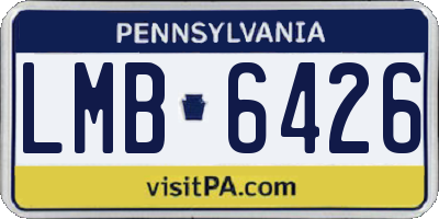 PA license plate LMB6426