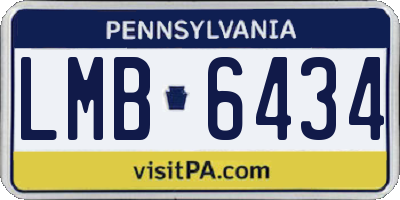 PA license plate LMB6434