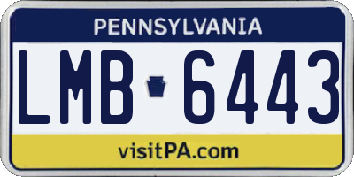 PA license plate LMB6443