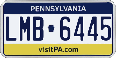 PA license plate LMB6445