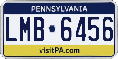 PA license plate LMB6456