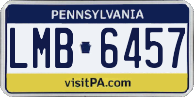 PA license plate LMB6457