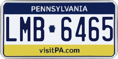 PA license plate LMB6465
