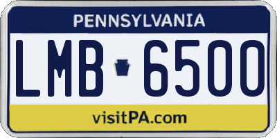 PA license plate LMB6500
