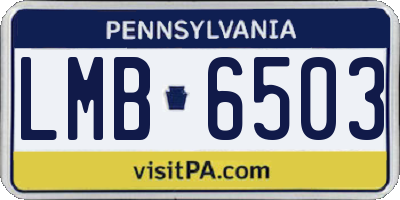 PA license plate LMB6503