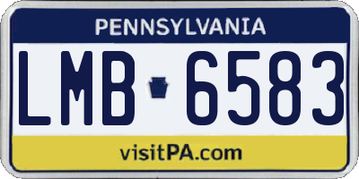 PA license plate LMB6583