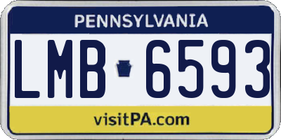 PA license plate LMB6593