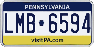 PA license plate LMB6594