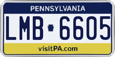 PA license plate LMB6605