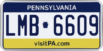 PA license plate LMB6609