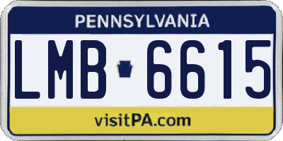 PA license plate LMB6615