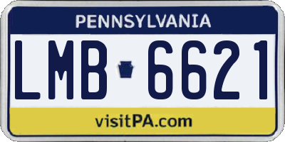 PA license plate LMB6621