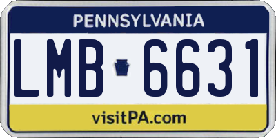 PA license plate LMB6631