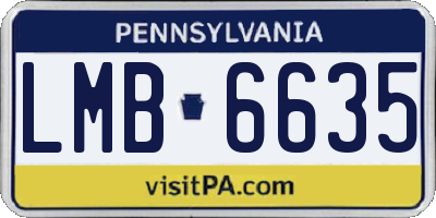 PA license plate LMB6635