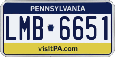 PA license plate LMB6651