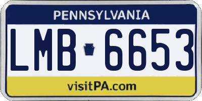 PA license plate LMB6653