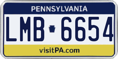 PA license plate LMB6654