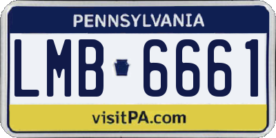 PA license plate LMB6661