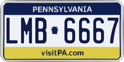 PA license plate LMB6667