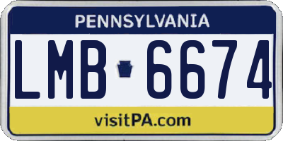 PA license plate LMB6674