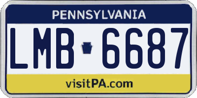 PA license plate LMB6687