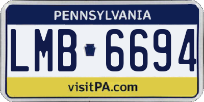 PA license plate LMB6694