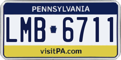 PA license plate LMB6711