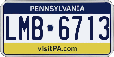 PA license plate LMB6713