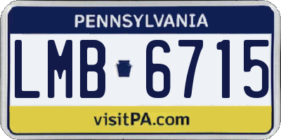 PA license plate LMB6715
