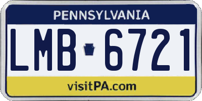 PA license plate LMB6721