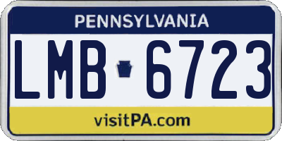 PA license plate LMB6723