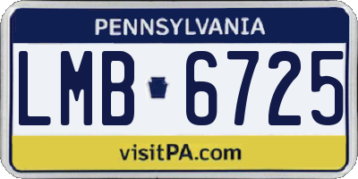 PA license plate LMB6725