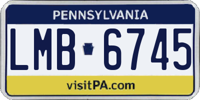 PA license plate LMB6745