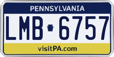 PA license plate LMB6757