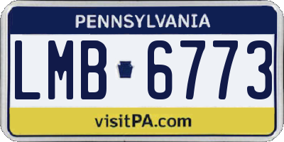 PA license plate LMB6773