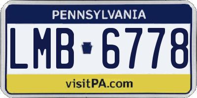 PA license plate LMB6778