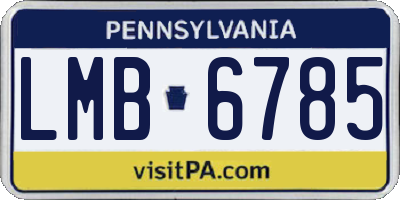 PA license plate LMB6785