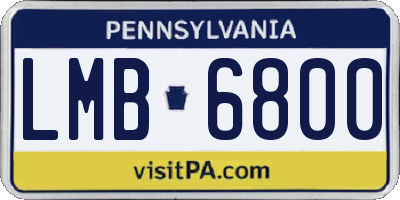 PA license plate LMB6800