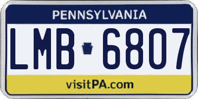 PA license plate LMB6807