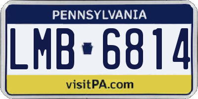 PA license plate LMB6814
