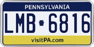 PA license plate LMB6816